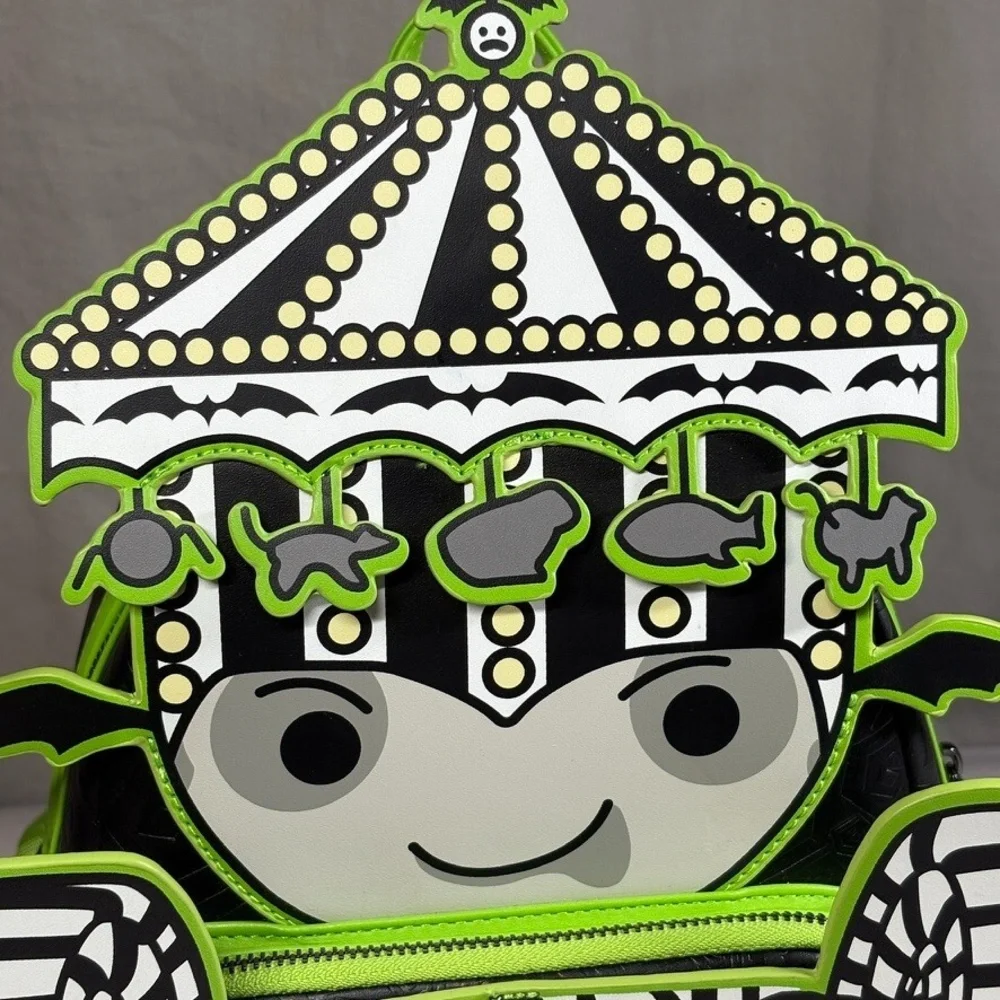 NEW Loungefly BEETLEJUICE Carousel Phosphorescent Cosplay Grail Mini Backpack